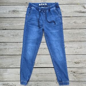 Size 5 S.O.N.G. Joggers Womens Denim Jean Pant Joggers Drawstring Casual